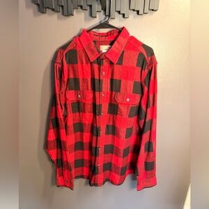 TNL Men's Red and Black Plaid Shirt